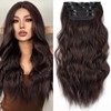Hair Extensions, Long Wavy Synthetic Hair Extension 4PCS Clip in