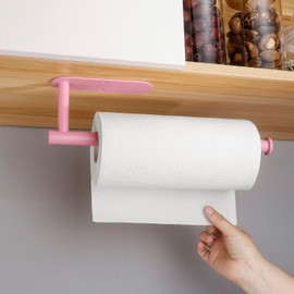 Gewtur Kitchen Roll Holder Pink Kitchen Roll Holder No Drilling Kitchen Roll Holder Wall Stainless Steel for Kitchen, Pantry, Sink, Bathroom