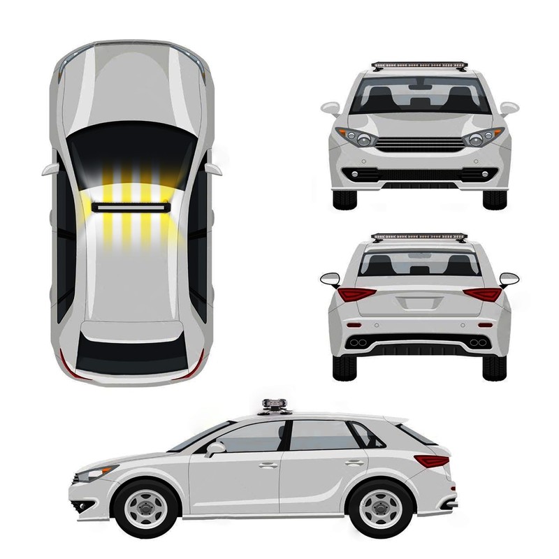 CUMART 38" Amber Yellow Rooftop Beacon Warning Emergency Flashing Snow