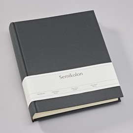 Semikolon 369955 Photo Album Classic Medium – 21.6 x 25.5 cm – 80 Pages Cream for 160 Photos – Lava Stone Grey