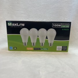 MaxLite 100W-Lightbulb 13W-LED 2700K-Soft White 1600-Lumen Dimmable A19 E26-Base
