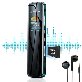 EVISTR 128GB Digital Voice Recorder with Playback - 1536Kbps HD Voice Activated Audio Recorder with Noise Reduction for Meetings Interviews Lectures