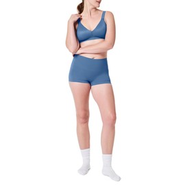 SPANX EcoCare Seamless Shaping Boyshort - Sculpting Compression - Women's Shapewear Underwear - Recycled Nylon Fabric Blend - Indigo Haze - 1X