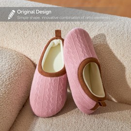 Chantomoo Womens Slippers Memory Foam Closed Back Soft Indoor Slippers Pink