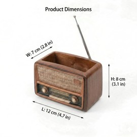 Milnnie 4.7 Inch Unique Succulent Pots - Retro Radio Shaped Vintage Planter, Resin Container for Indoor Plants - Brown