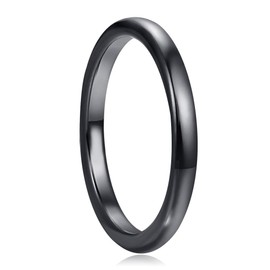 Cloyo Rings Women's Men's Black/Silver/Blue Tungsten Ring 2 mm 4 mm 6 mm 8 mm Stackable Narrow Ring Thin Engagement Rings Partner Rings Comfort Fit 52 to 67 (16.6-21.3), Tungsten