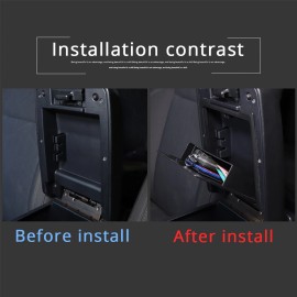 car-attention Armrest Hidden Compartment Privacy Storage Box Black For Toyota Tacoma 2016-2022