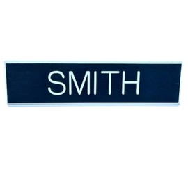 Navy Name Tag, Plastic, Black (Regular Pin Posts)