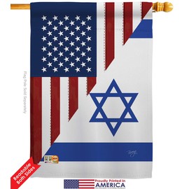 US Friendship Israel GF House Flag Dowel Set Regional USA American Alliance World Country Particular Area Small Decorative Gift Yard Banner Double-Sided Made in 28 X 40