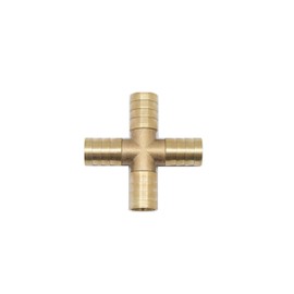 Autobahn88 4-Way Cross Brass Copper Vacuum Hose Joiner Connector, OD=8mm (5/16")