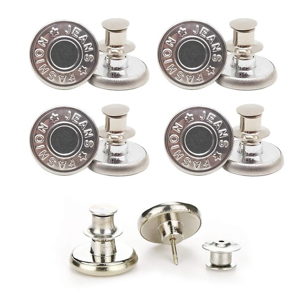 Button pins for Jeans, No Sew and No Tools Instant