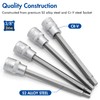 DAKCOS 7-Piece Long Hexagonal Socket Set 3/8 Inch Hex Bit
