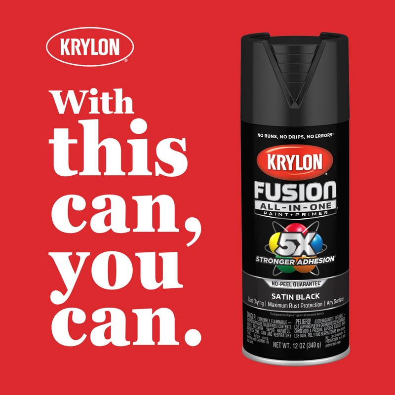 Krylon Fusion All-In-One, Matte, Deep Gray, 12 oz