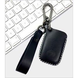 ALEACAR Genuine Leather Key Fob Cover & Key Chain for Lexus (4 Buttons, Keyless Go)- Fits ES350 GS300 GS350 GS430 GS450h ISC IS250 IS350 LS460 LS600 & More (2005-2018) (Black Model B)