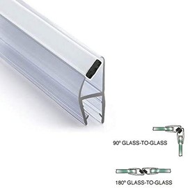 Universal 45 Degree Shower Door Magnetic Profile Seal for Glass-to-Glass Applications - 73" Long with White Magnet for 5/32", 3/16", 1/4" or 5/16" Glass