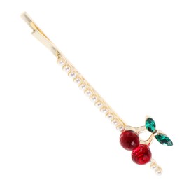 IWOWHERO Chic Cherry Rhinestone Hairpin Artificial Fruit Shape Barrette Elegant Headband for Women