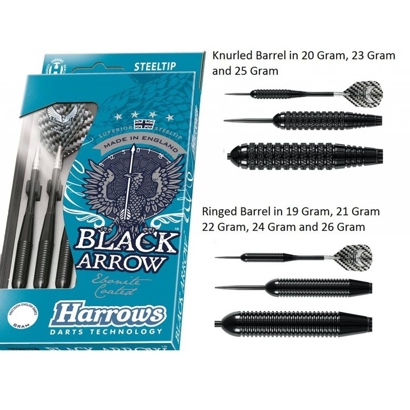 Harrows 59304 Black Arrow Steel Tip Dart (23-Gram)