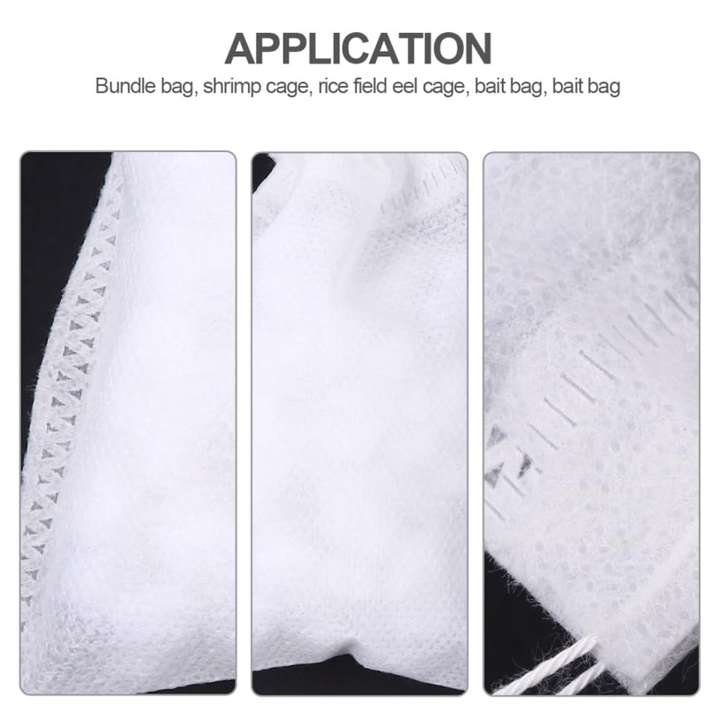 BESPORTBLE 20 Pcs White Fishing Net Bait Bags, Drawstring Mesh
