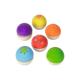 Eichhorn Chime Balls - 6 Colourful Wooden Balls with Sound Making Different Sounds for Children and Babies from 12 Months Wooden Toys