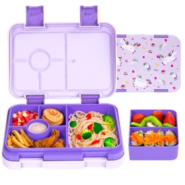 MSSWFSG Bento Lunch Box for Kids & Toddlers, Leak-Proof Lunchbox with 5/6 Compartments Back to School, Snack Containers for On-the-Go Meal, Made with Safe BPA-Free Material
