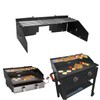Petrirufun Adjustable Wind Screen and Griddle Warming Rack Set Fit