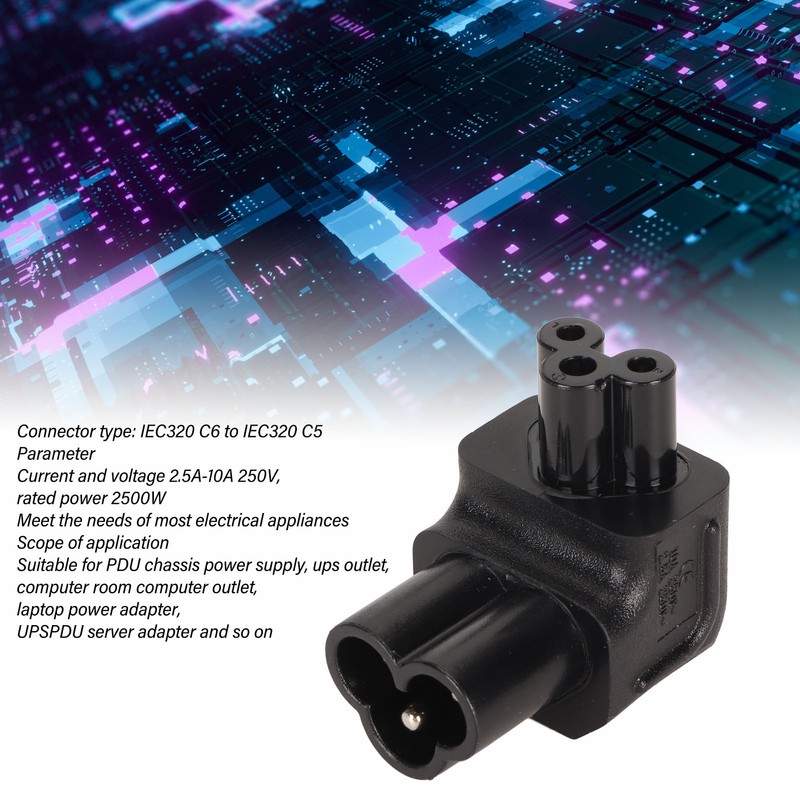 4PCS IEC320 C6 to IEC320 C5 Power Adapter Plug and