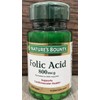 Nature's Bounty Folic Acid 800 mcg Tablets Maximum Strength 250