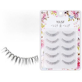 A05 False Eyelashes, 3D, 5 Pairs Natural Eye Butt Eyelashes, Handmade, Reusable Eyelashes, Long Lasting, Natural, Waterproof, Ultra Lightweight, For Everyday Use, Actress Eyelashes, Thin Makeup,