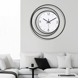 Decorative Wall Clock,Silent Non-Ticking Quality Quartz Movement Battery Operated,Large Wall Clocks for Living Room Kitchen Home Bathroom Bedroom Wall Decor,16x16inch,White