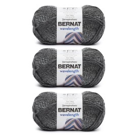 Bernat Wavelength Snowflake Obsidian Yarn - 3 Pack of 5oz/140g - Acrylic - #5 Bulky - 223 Yards - Knitting & Crochet