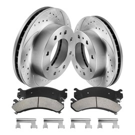 funire Front Vented Brake Pads and Rotors Kit for 2001-2010 Silverado 2500 HD, 2003-2017 Express 3500, 2001-2010 Sierra 2500 HD | 325mm(12.8in) for 55072 & D784-7652