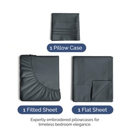 Twin Size 3 Piece Sheet Set - Extra Soft, Breathable & Cooling Sheets - Hotel Luxury Durable Bed Sheets for Women & Men - Deep Pockets, Easy-Fit & Wrinkle-Free Sheets - Slate Blue Oeko-Tex Bed Sheets