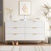 LYNSOM White Dresser for Bedroom, Fluted 6 Drawer Wood Dresser
