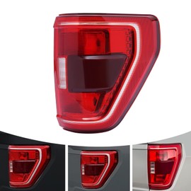 Tsomony - For 2021 2022 2023 Ford F150 XLT Right Tail Light Brake Lamp With Blind Spot Passenger Side Replacement Red+Clear Lens
