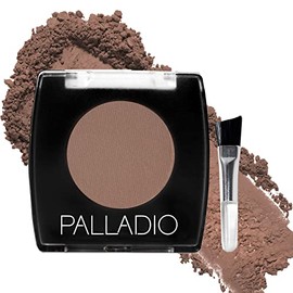 Palladio Polvo de cejas para cejas, polvo suave y natural para cejas, tamaño compacto para bolso o viajes, incluye cepillo aplicador, Soft Brown