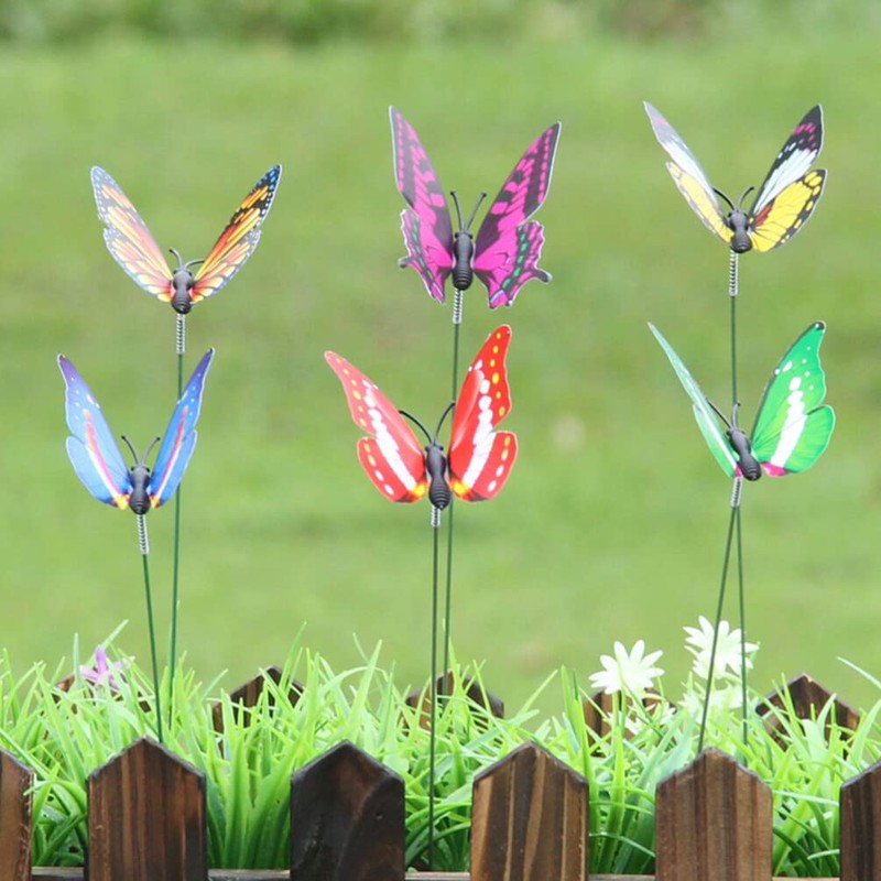 Alipis Butterfly Stakes Colourful Garden Butterflies On Sticks 3D Double
