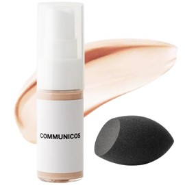 Comnikos Liquid Foundation SPF 30/PA++ High Coverage, Crumble Resistant, Good Stretch, Bare Skin Feeling (00 (More Bright Pink) 3D Sponge Included