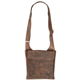 Bear-Design Hermien Messenger Shoulder Bag (23/30/65 cm), HD6621 Buffalo Leather, brown
