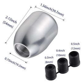 Padaodao 5 Speed Shift Knob Transmission Gear Stick Aluminum Shifting Lever Handle fit Most Automotive SUV Truck, Silver