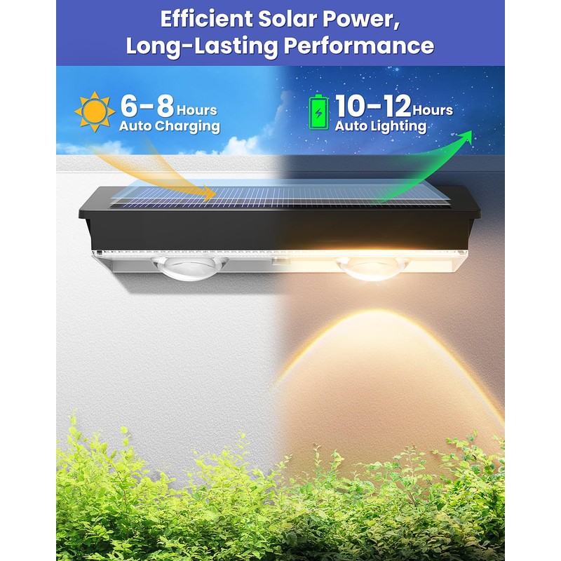 Etetale Solar Fence Lights Outdoor, 20 Pack Warm/Neutual/Cool White Fence