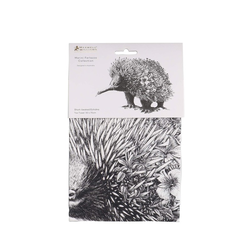 MAXWELL & WILLIAMS Echidna Tea Towel 100% Indian Cotton White