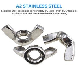M10 Wing Butterfly Nut Stainless Steel (Pack of 10) Hand Twist Tighten Ear Hurricane Screws for Threaded Bolts – Fasteners Nuts Heavy Duty Certified Standard ISO965 DIN315 Wingnuts (17.3mm x 36.2mm)