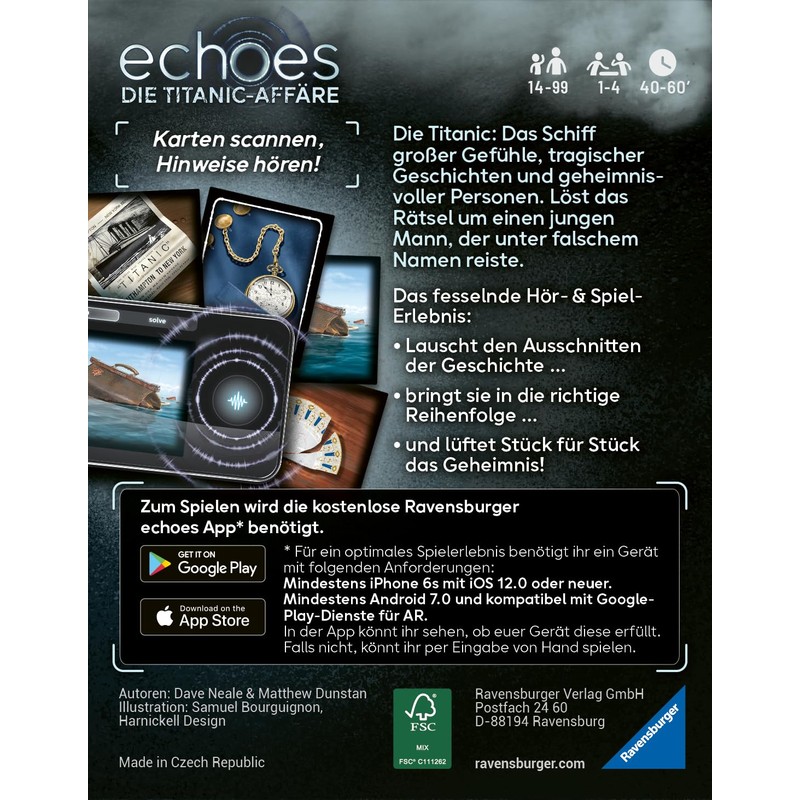 Ravensburger 24698 - Echoes The Titanic Affair - Audio Mystery