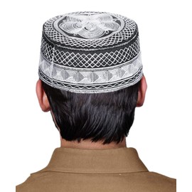 Men Muslim Prayer Kufi Hat Breathable Embroidery Kofia Topi Sun Hat Islam Kufi Headware Takke Praying Beanie Hat Skull Cap