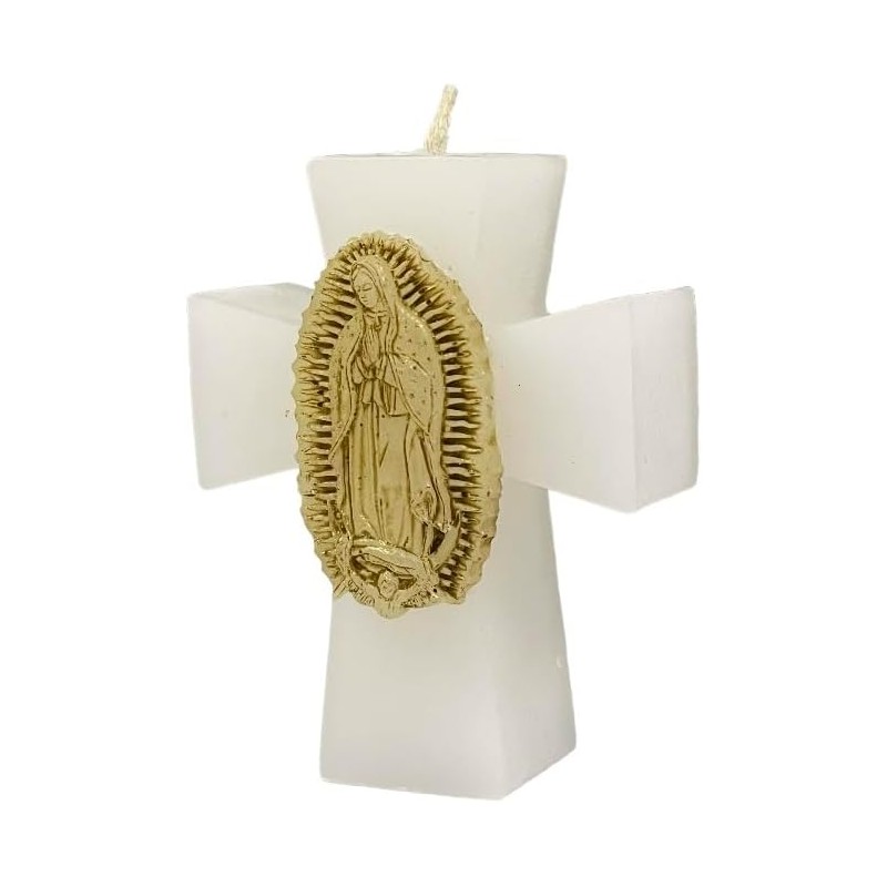 Recuerdo Para Bautizo Vela Cruz Mini Virgen De Guadalupe 12
