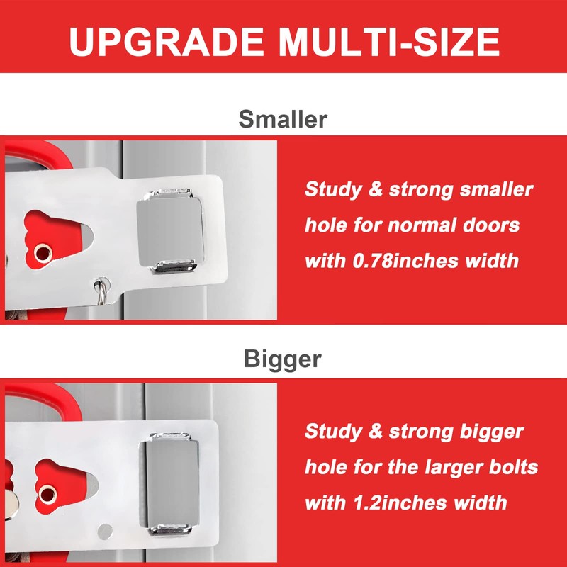 KUOGO Portable Door Lock-2 Pack Solid Heavy Duty Extra Lock