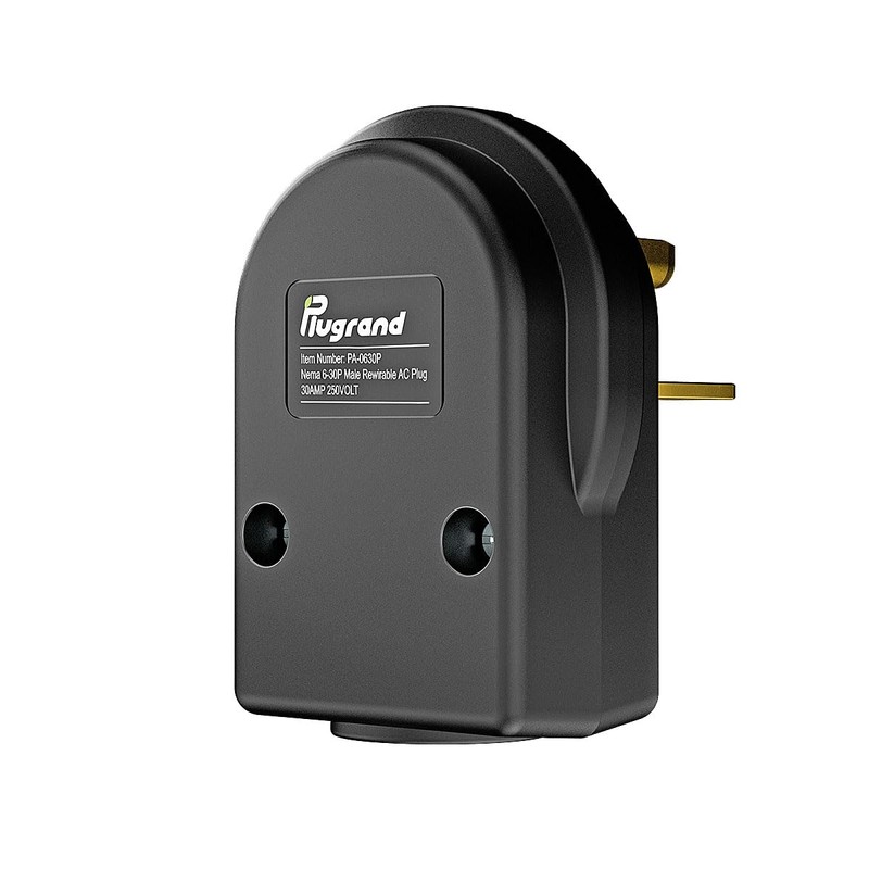 2-in-1 Nema 6-30P/6-50P Plug 30/50 Amp 250 Volt Angle Plug,