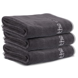 WINKIO Fitness Towel, Pack of 3, 35 × 73 cm, Microfibre Gym Towels, Sports Towel for Sports, Gym, Yoga, Quick Drying, Soft (Grey)