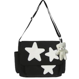 PRLINJSK Small Messenger Bag for Women Cute Bag Kawaii Star Crossbody Shoulder Tote Bag with Accessories Gift