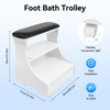 SHONFYVS Foot Bath Stool, Pedicure Foot Rest Cart w/Wheels, Trolley